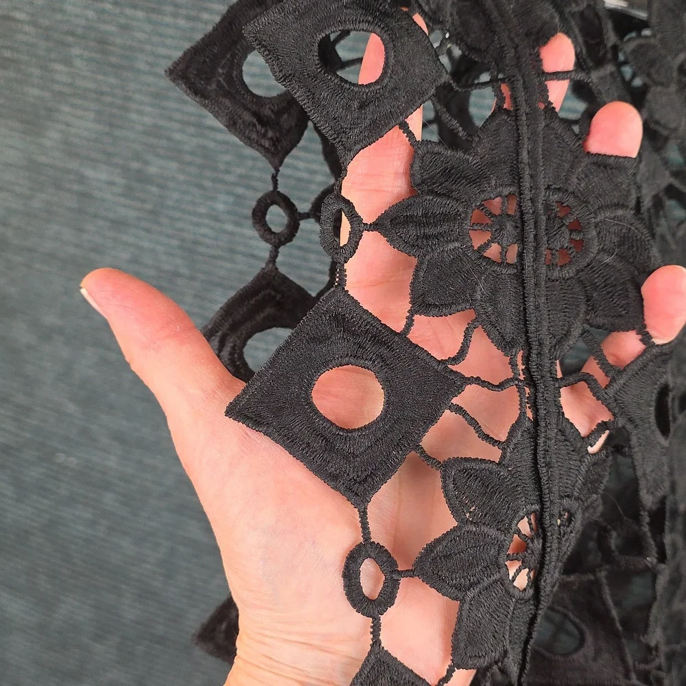 Crochet Cut Out Floral Lace Vest/ Cover Up Top - Picture 11 of 13